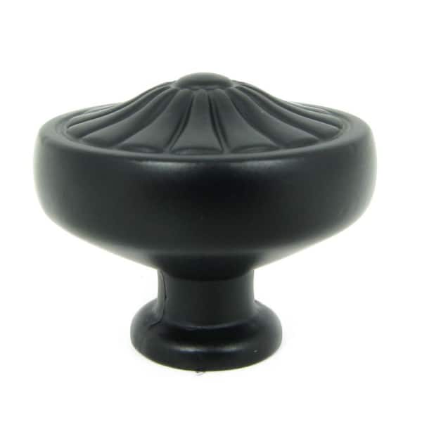 Stone Mill Hardware Darlington 1-1/4 in. Matte Black Round Cabinet Knob