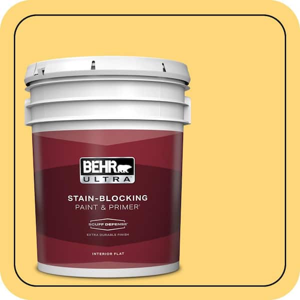 BEHR ULTRA 5 gal. Home Decorators Collection #HDC-SM16-05 Deviled Egg Extra Durable Flat Interior Paint & Primer