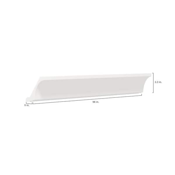 J Collection 96 In X 3 25 In X 5 In Cove Crown Molding With Integrated Cleated In Vanilla White Ccm96 Ws The Home Depot