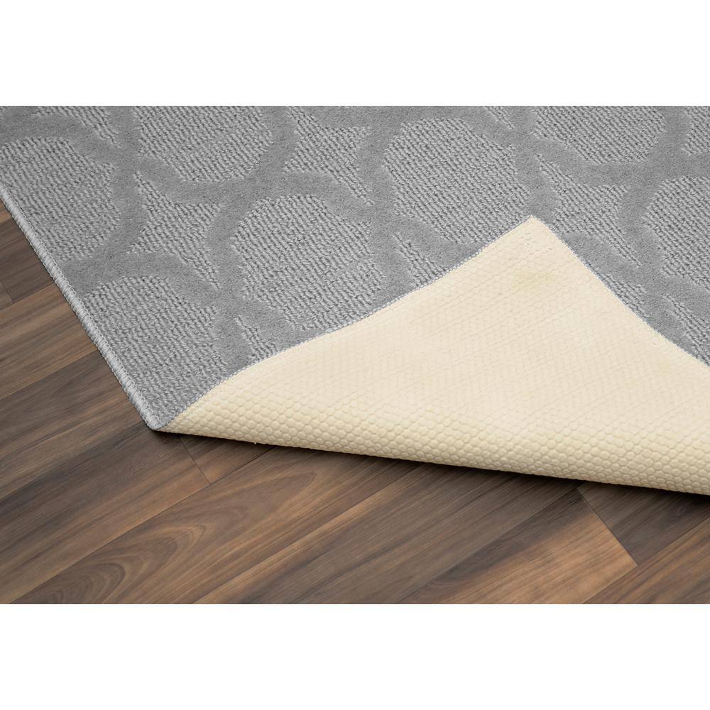 Silver Tufted Trellis 5' x 7' Rectangular Synthetic Area Rug