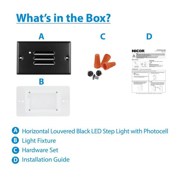STP Series Line Voltage Black Horizontal LED Stair Light with Dusk to Dawn Sensor STP Series Line Voltage Black Horizontal LED Stair Light with Dusk to Dawn Sensor