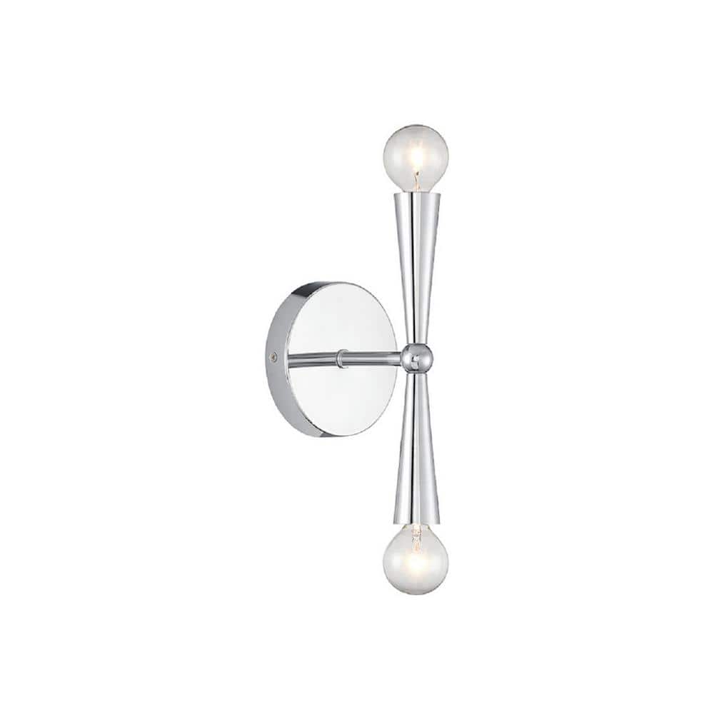 4.75 in. W x 10 in. H 2-Light Chrome Contemporary Wall Sconce price history on PriceWatchPro