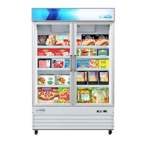 53 in. 45 cu. Ft. Auto / Cycle Defrost Two Door Commercial Display Upright Freezer in White