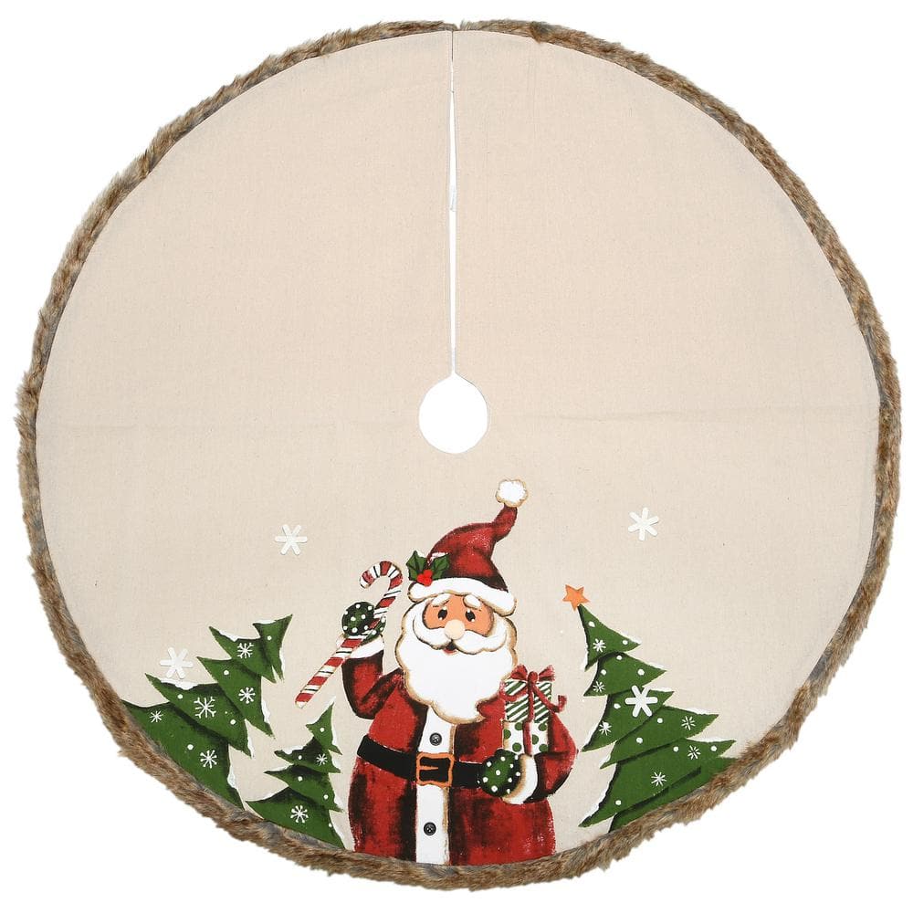 Non-Woven Apro Christmas Tree Skirt Santa Claus Tree Christmas Decor 