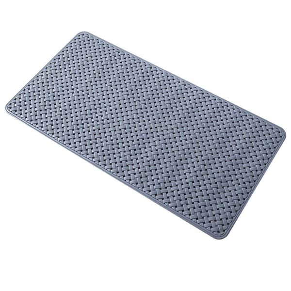 14.17 in. L x 27.16 in. W x 0.5 in. H Non-Slip Rectangle Bath Mat Bath Accessory in Gray