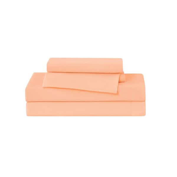 Truly Soft 3-Piece Peach Polyester Twin XL Sheet Set