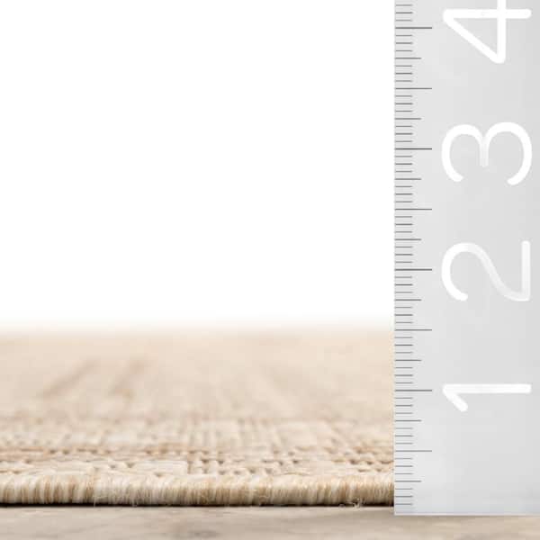 Asuka Geometric Indoor/Outdoor Light Beige 8 ft. x 10 ft. Area Rug