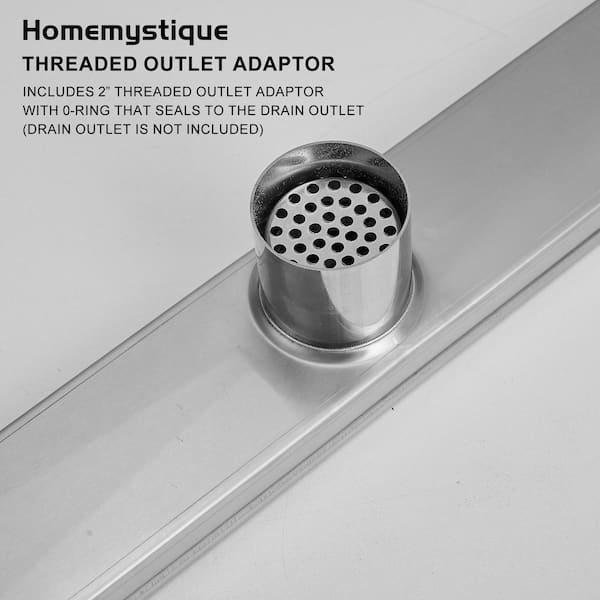 32 in. Stainless Steel Linear Shower Drain with Slot Pattern Drain Cover in Brushed Nickel