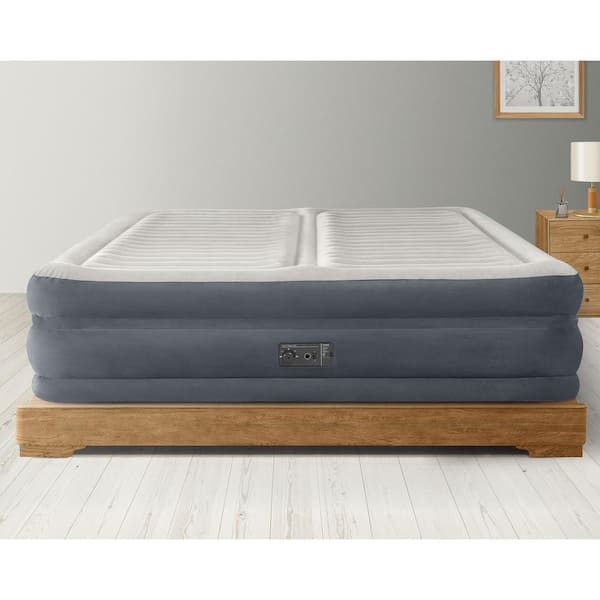 Intex Deluxe Dual Zone 22 King Sized Air Mattress with Built In Air Pump 64953E The Home Depot