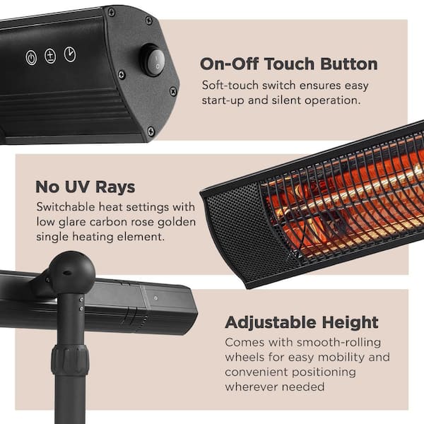 Fire Sense 1500W Adjustable Height Pole Mounted Electric Powder