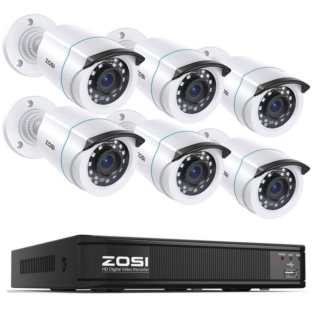 8-Channel 2MP DVR Security Camera System with 6 Wired 1080P Bullet Cameras, White price history on PriceWatchPro