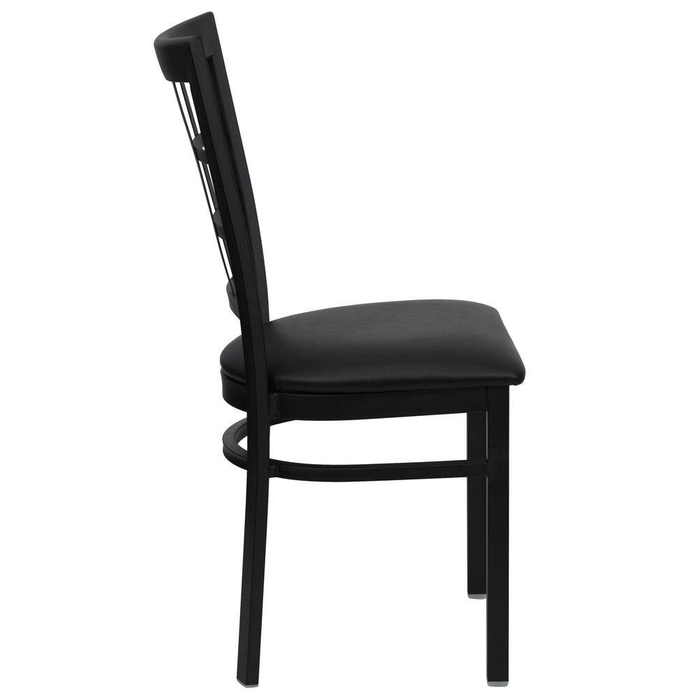 Hercules Series 36.5" High Black Metal Side Chair with Vinyl Seat