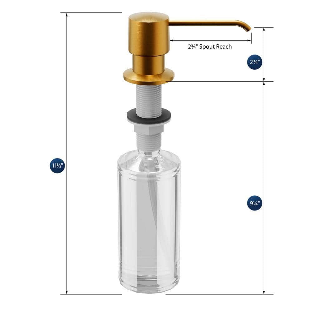 Gold Brass and Plastic Soap/Lotion Dispenser