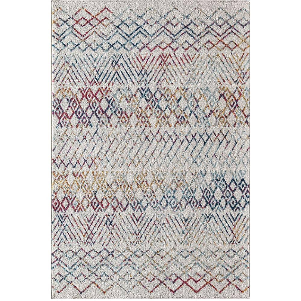 Mason Brooks Knox Prismatic Delight White 5 ft. X 7 ft. Area Rug