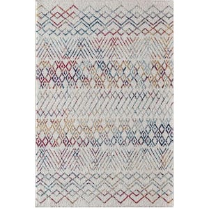 Knox Prismatic Delight White 5 ft. X 7 ft. Area Rug