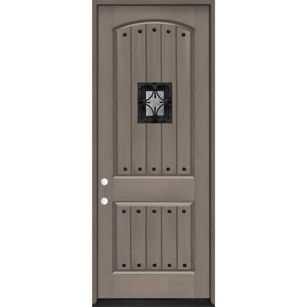 Steves & Sons 36 in. x 96 in. 2-Panel Right-Hand/Inswing Ashwood Stain Fiberglass Prehung Front Door with 4-9/16 in. Jamb Size