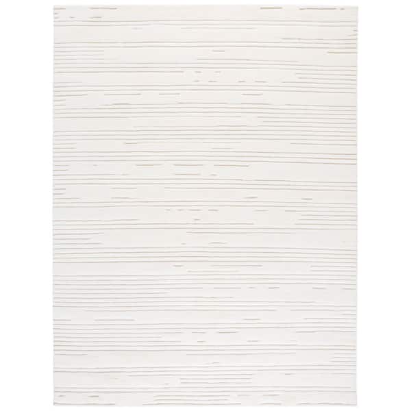 Manhattan 8 ft. x 10 ft. Ivory Solid Color Area Rug