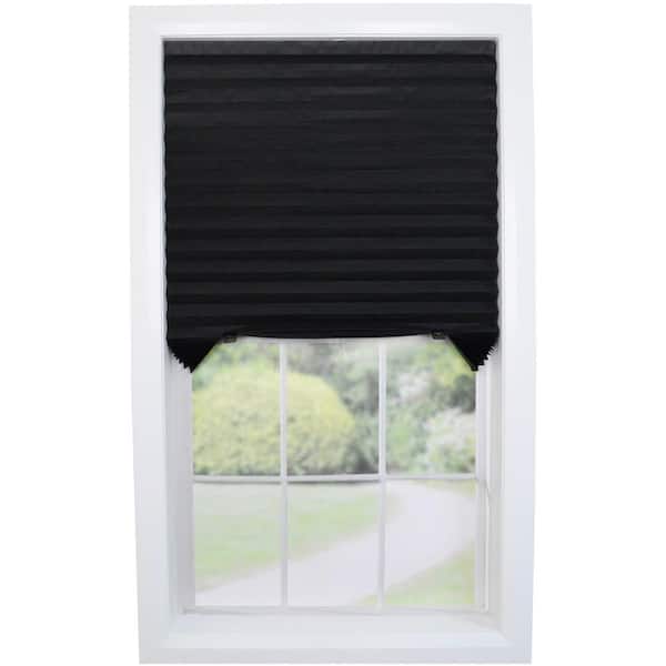 Versailles Home Fashions Black 48 in. x 72 in. Room darkening Polyester Cordless Temporary Blind/Shade 4 Pack