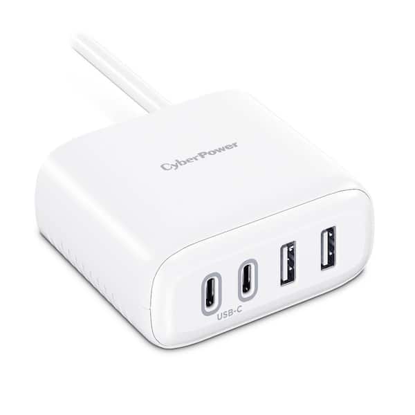 CyberPower 8 ft. 1-Outlet Surge Protector with USB-A USB-C and Cord, White