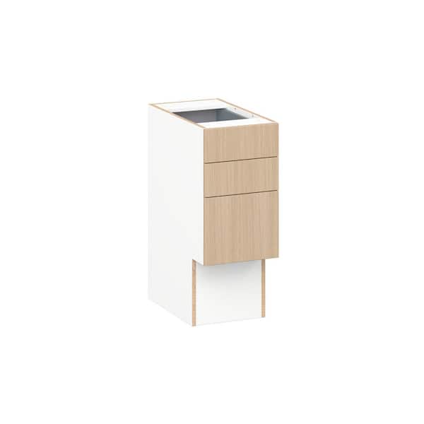 Timberline Mojavi Oak Slab Assembled Vanity ADA Drawer Base Cabinet with 3-Drawers (12 in. W x 30 in. H x 21 in. D)