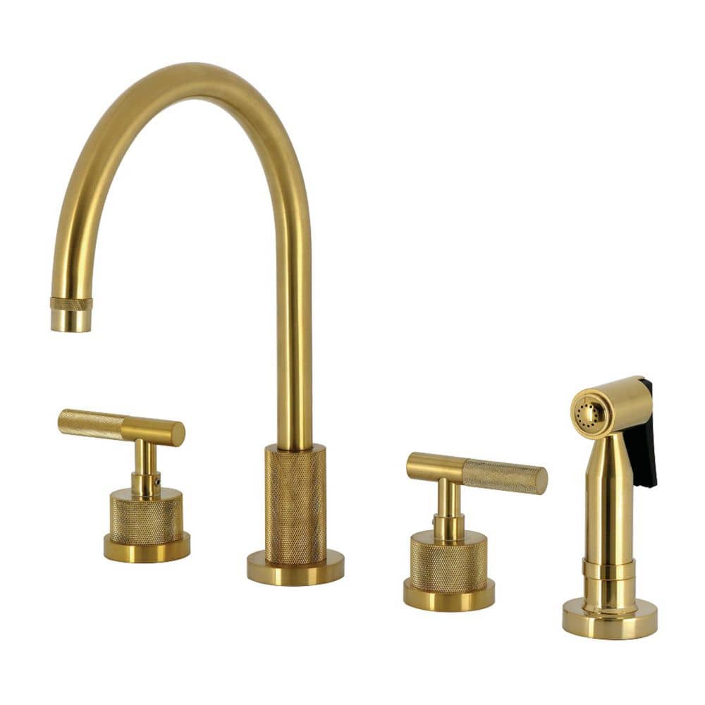 Convergent 2-Handle Deck Mount Standard Kitchen Faucet in Brushed Brass price history on PriceWatchPro