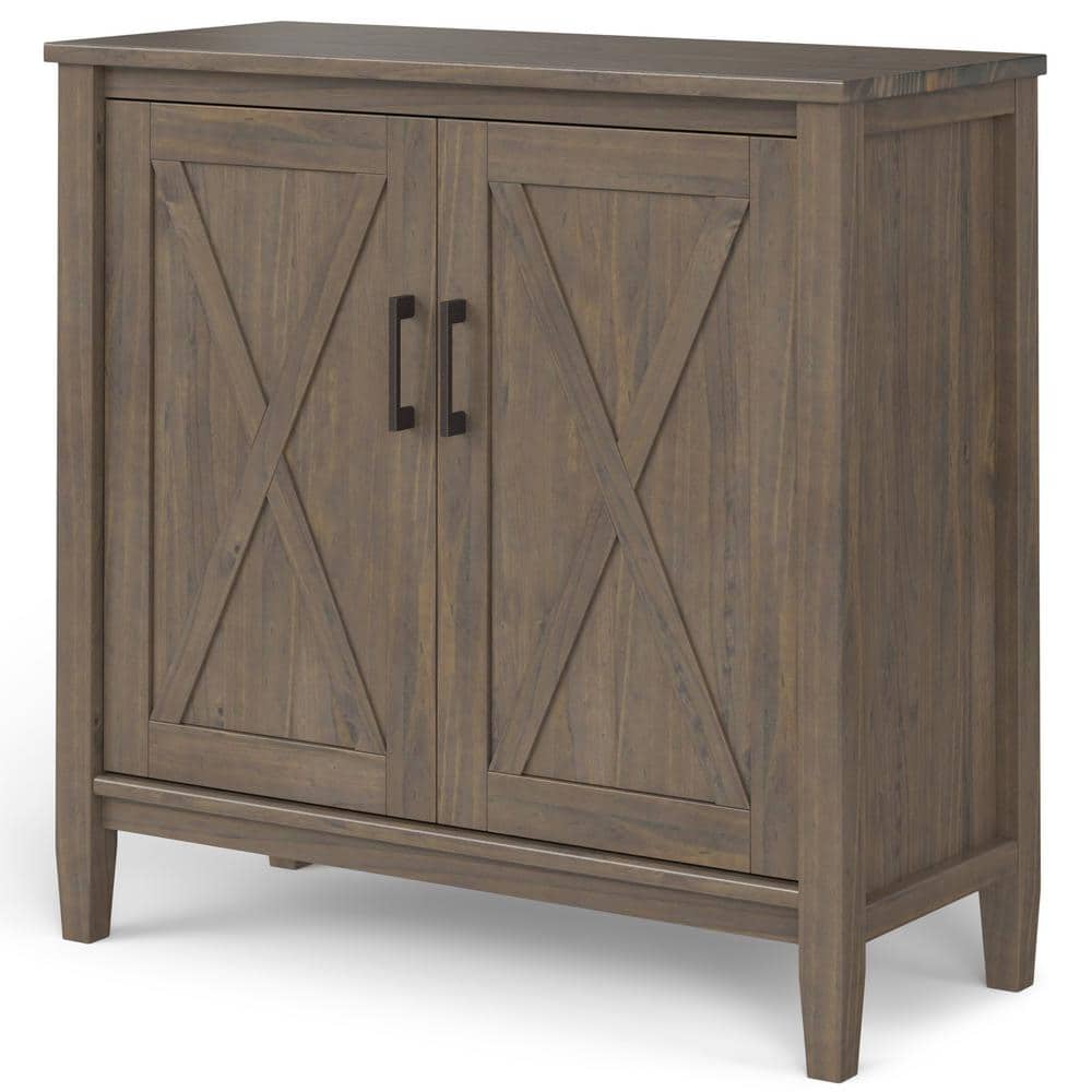 Smoky Brown Wood Freestanding Office Storage Cabinet with Adjustable Shelving