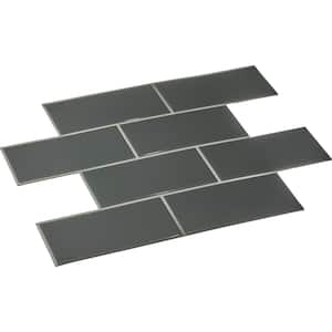 Splash Gray 12 in. x 12 in. 2.5mm PVC Peel and Stick Tiles (8 sq. ft./8 pcs per case)