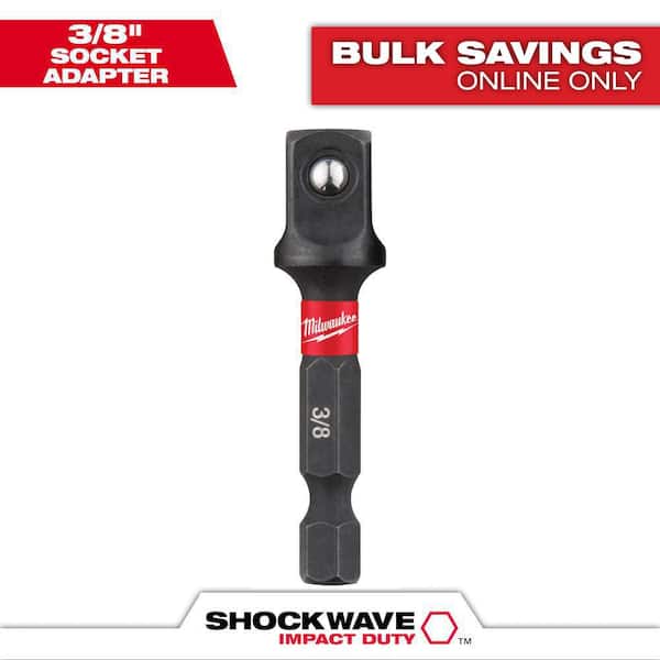 Milwaukee SHOCKWAVE Impact Duty 1/4 in. x 3/8 in. Alloy Steel Square Socket Adapter