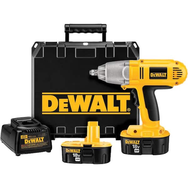 DEWALT 18-Volt XRP Ni-Cad 1/2 in. Cordless Impact Wrench Kit with Hog Ring Anvil