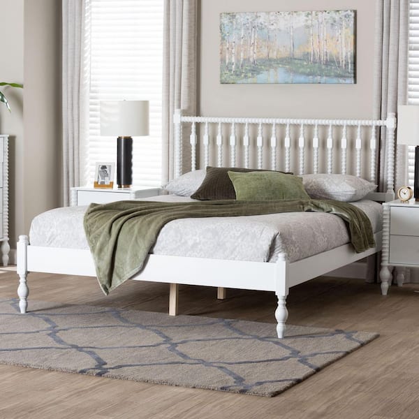 Callison White Wood Frame Full Platform Bed