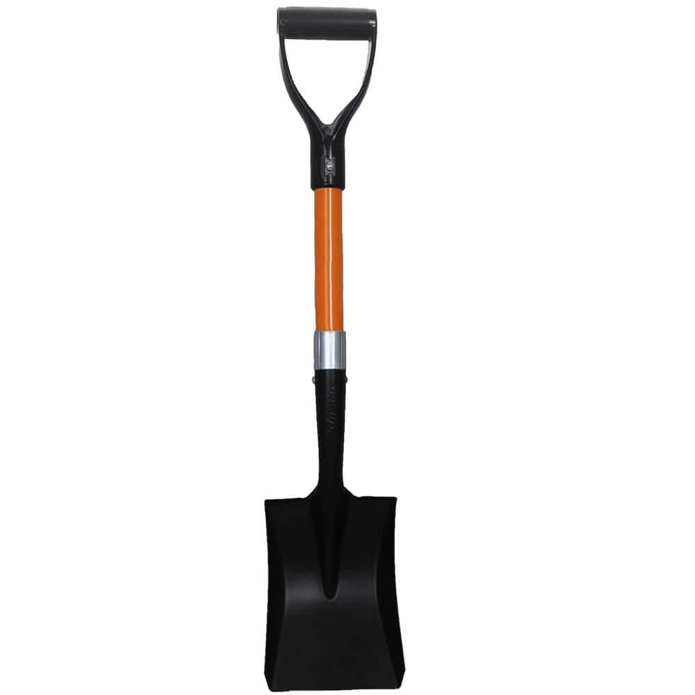Ashmanonline Square Shovel 27 inches in Length. Orange Metal Mini Handle Square Shovel (1 Pack)