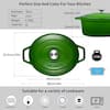 6 qt. Oval Cast Iron Nonstick Dutch Oven in Green with Lid VS-ZTO-30-GN -  The Home Depot