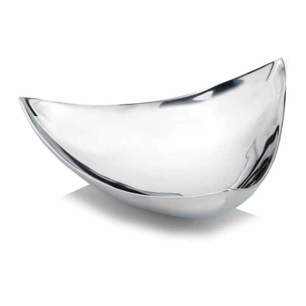Amelia 14 in. W x 4 in. H x 14 in. D Novelty Buffed Aluminum Dinnerware and Serving Storage