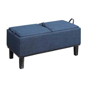 Designs4Comfort Brentwood Blue Fabric Storage Ottoman