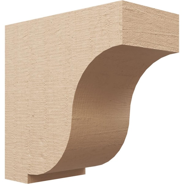 Ekena Millwork Classic Series 1 8 in. x 16 in. x 16 in. Van Buren Rough Cedar Woodgrain Timberthane Polyurethane Corbel in Primed Tan