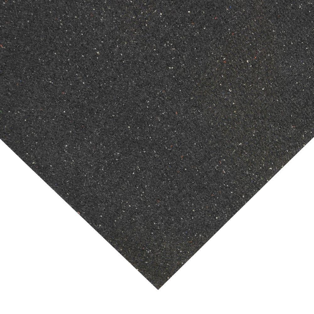 Black Heavy Duty Recycled Rubber Mat, 3/4-Inch x 3 x 4-Feet