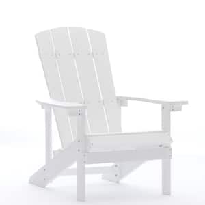Classic White Plastic Outdoor Patio Adirondack Chair