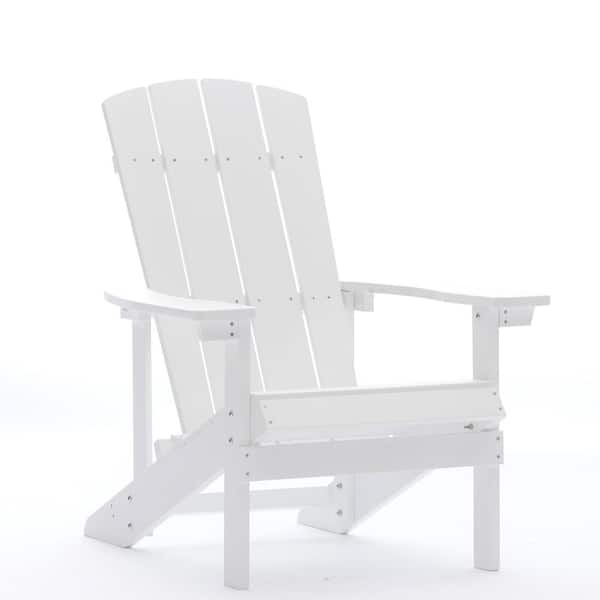 Tatayosi Classic White Plastic Outdoor Patio Adirondack Chair