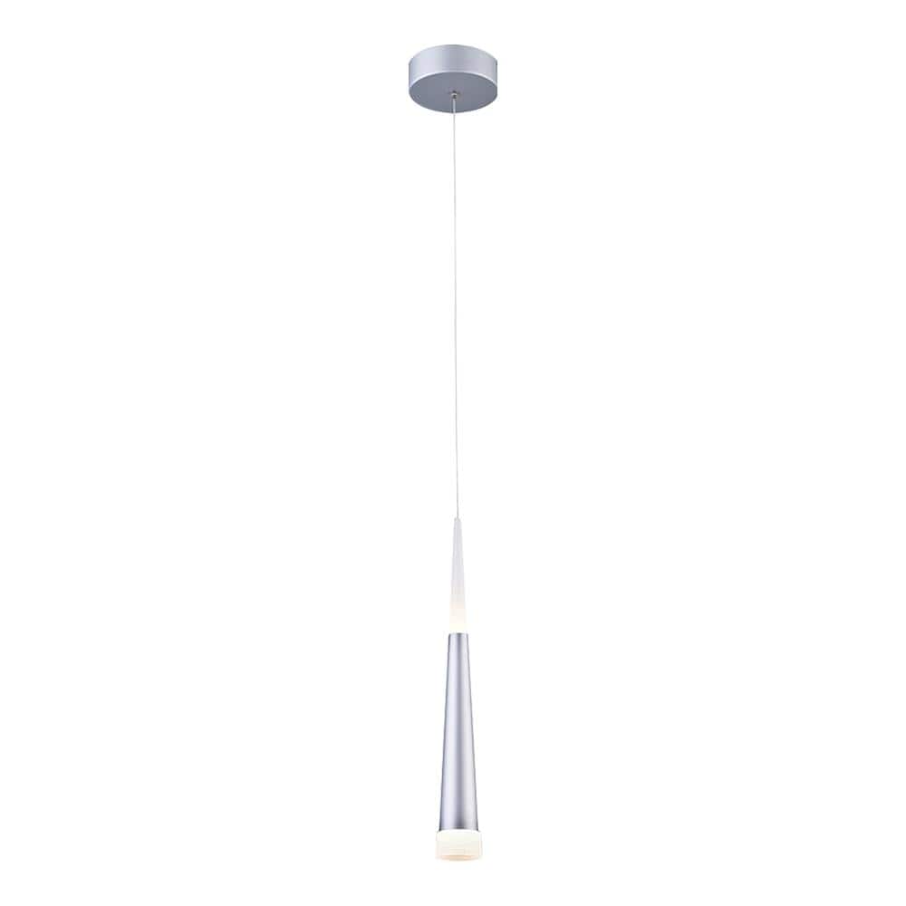 Kai 35-Watt 1-Light Sand Silver Lantern Integrated LED Mini Pendant Light w