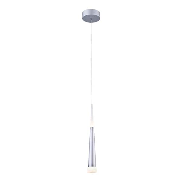 Unbranded Kai 35-Watt 1-Light Sand Silver Lantern Integrated LED Mini Pendant Light with Pendant Metal Shade