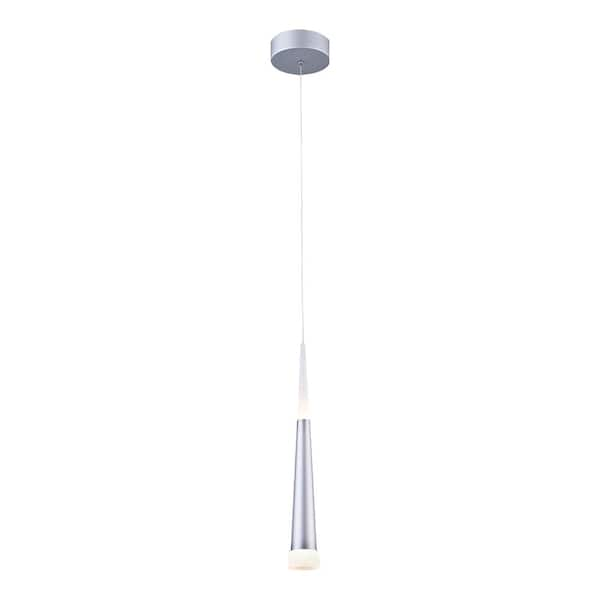 Unbranded Kai 35-Watt Integrated LED Sand Silver Cone Pendant