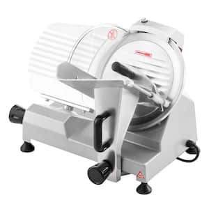 150W Silver Stainless Steel Commercial Meat Slicer with 10 in. Blade 360 rpm Electric Cheese Food Meat Slicer