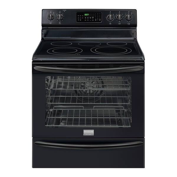 Frigidaire 30 in. 5.8 cu. ft. Electric Range with Self-Cleaning Convection Oven in Black