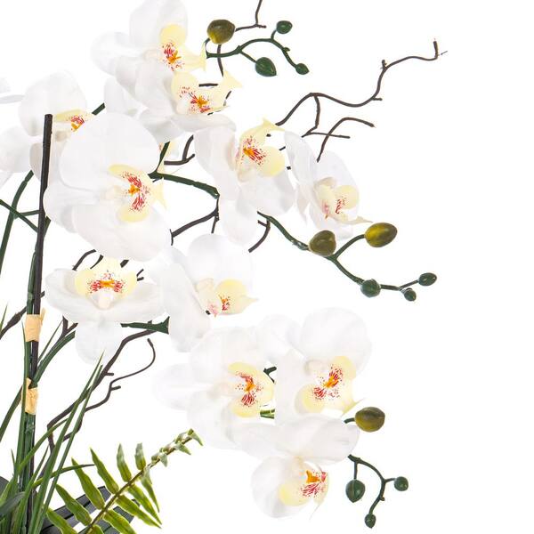 Vanity Art 32.28 in. H Orchid Floral Arrangement in White Ceramics Vase