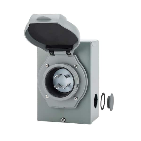 30 Amp NEMA L14-30P Power Inlet Box, 125/250V, 3750/7500W, Waterproof Generator Inlet Box for Outdoor Use, ETL Listed