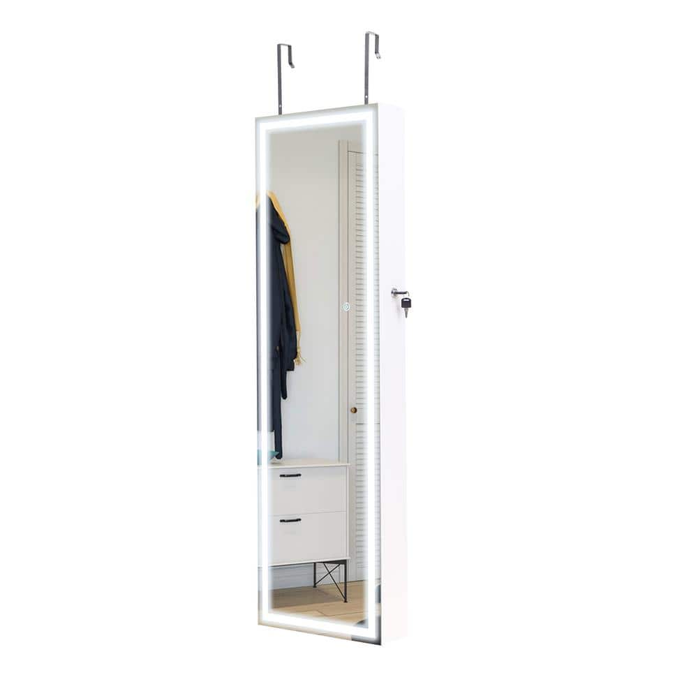 Fashion Simple Jewelry Storage Cabinet, Mirrored Cabinet With LED Lights Do