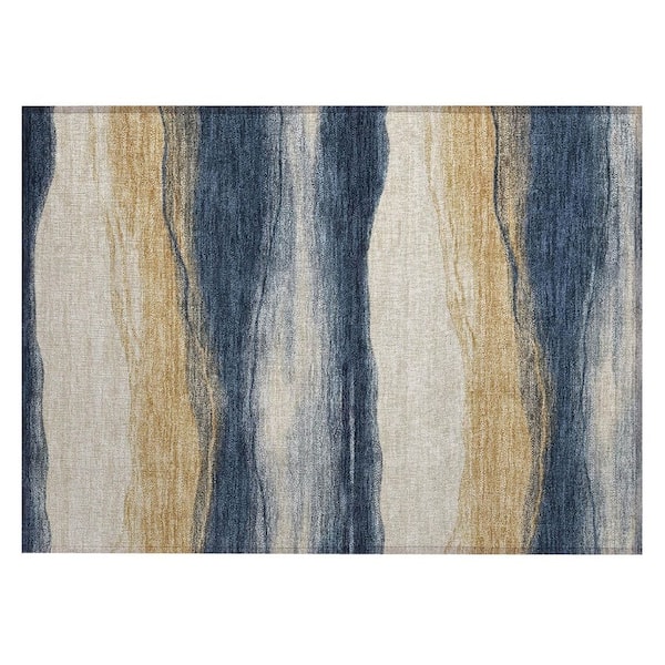 Chantille Machine Washable Indoor/Outdoor Abstract ACN2967 Navy 2 ft. x 3 ft. Accent Rug