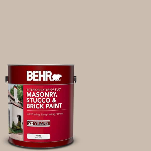 1 gal. #PPU5-13 Creamy Mushroom Flat Interior/Exterior Masonry, Stucco and Brick Paint