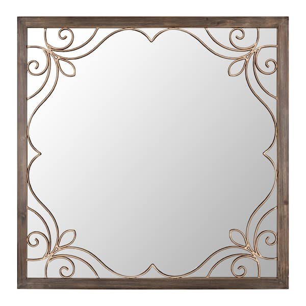 Stratton Home Decor Traditional 24 In Square Juliet Wall Mirror S42493 The Depot - Square Wall Mirrors Decorative