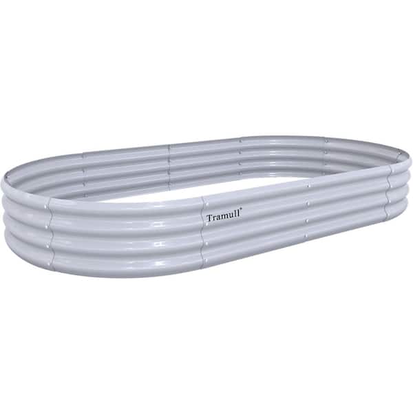 Runesay 2-Pack 72 in. x 36 in. x 12 in. Outdoor Gray Oval Galvanized Steel Metal Raised Garden Beds for Garden